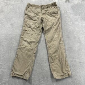 Eddie Bauer Jeans Men's 32 x 32 Beige Flannel Lined Straight 111 Classic Fit